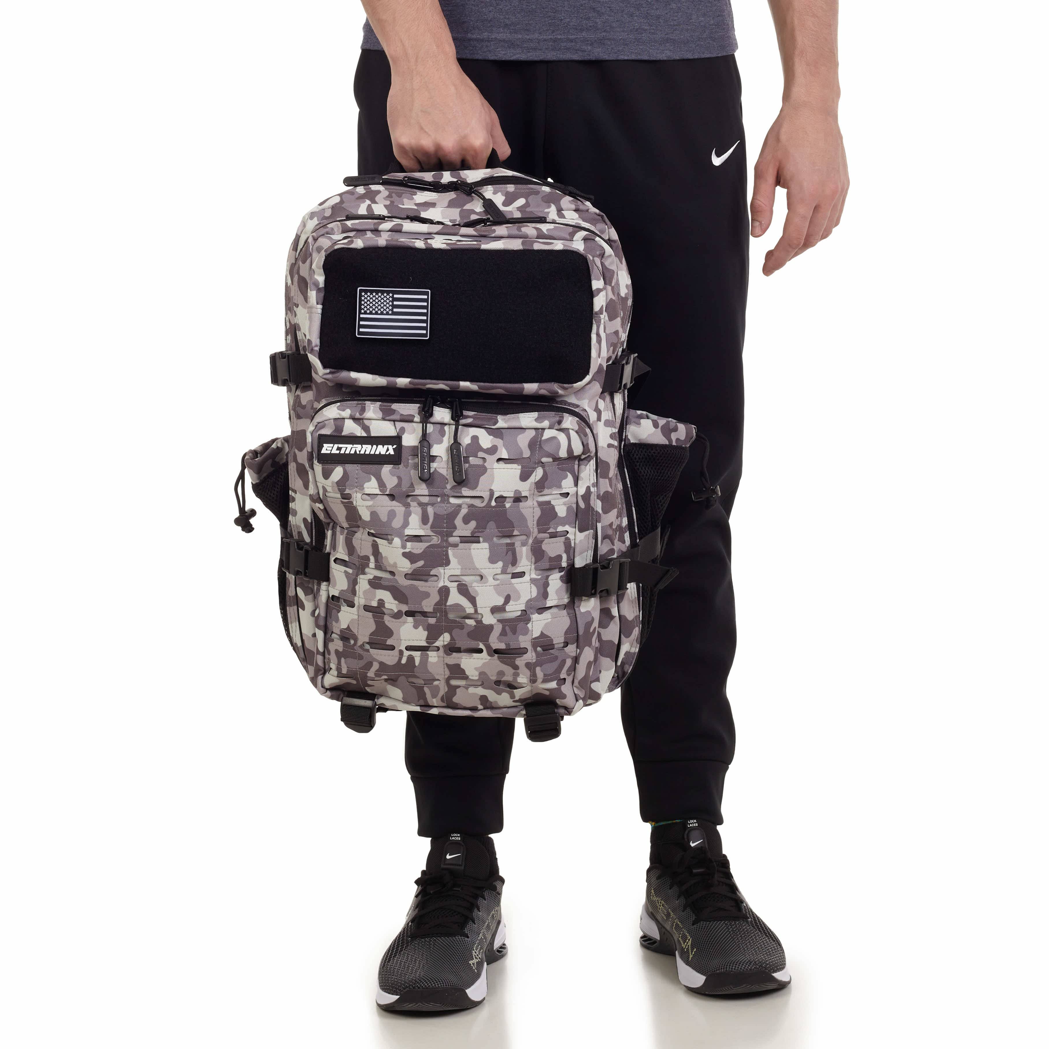 Mochila Táctica V2 45L All In Blanco y Negro Camuflaje - Elitex Training